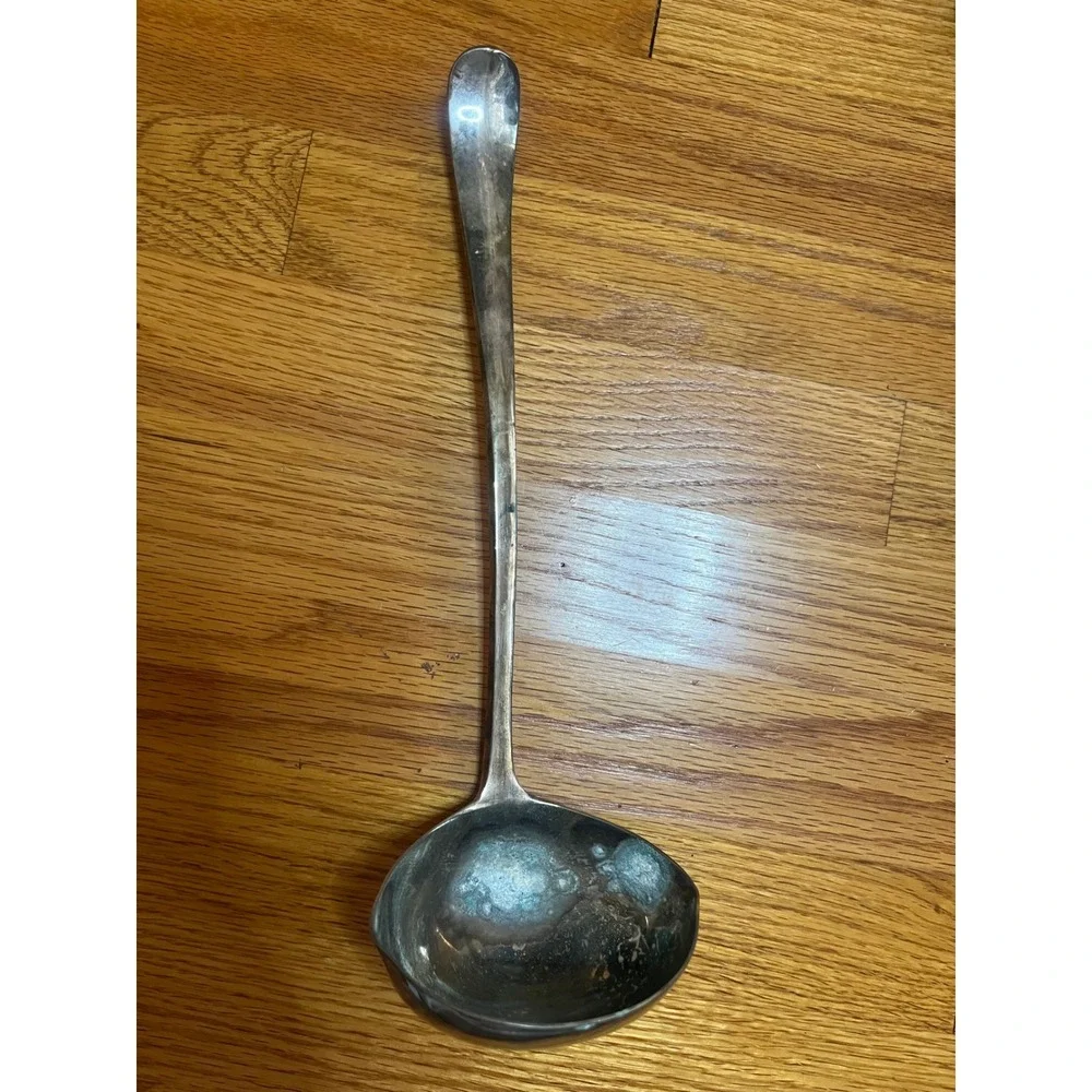 Vintage MCM Eales 1779 Silver Plated Soup Ladle Long Punch Server Classic